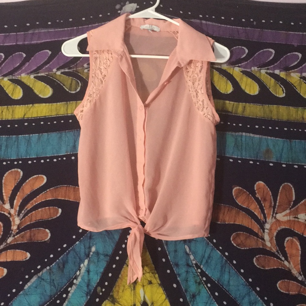 Delia’s sheer pink top